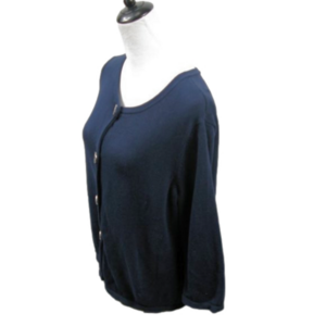 Jones New York Navy Blue Button Front Cardigan Size Large